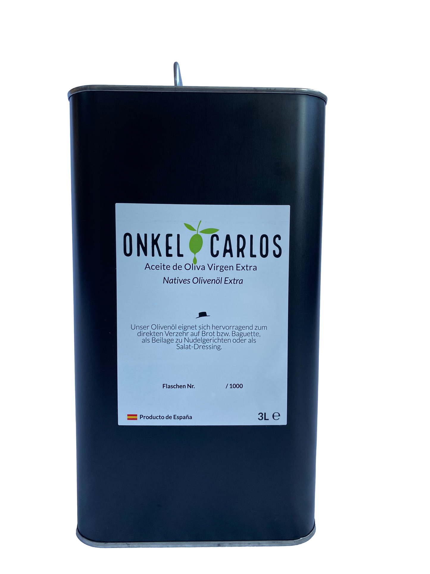 ONKEL CARLOS - Natives Olivenöl Extra 3 Liter, Ernte 2025, 100% Serrana Oliven aus Spanien