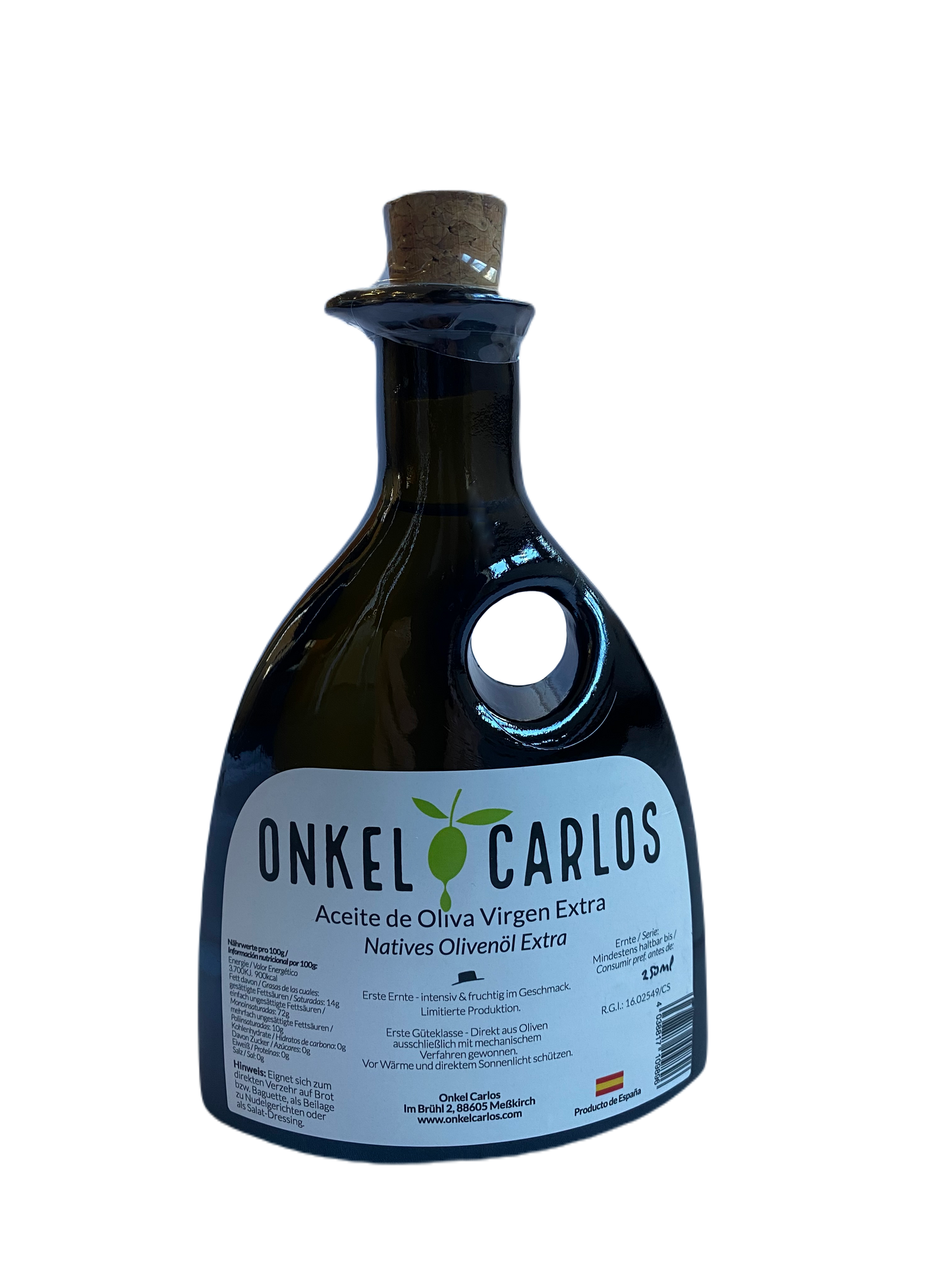 ONKEL CARLOS - Natives Olivenöl Extra 250ml, 100% Serrana Oliven aus Spanien. Fruchtig & Intensiv.